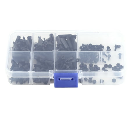 

250PCS Nylon M2 Hex Column Assortment Kit Male Standoff Spacer Screw Nut (M2 male standoff C)