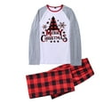 thumbnail image 5 of Yuanyu Matching Family Pajamas Sets Christmas PJ's Letter Print Top and Plaid Pants Sleepwear, 5 of 10
