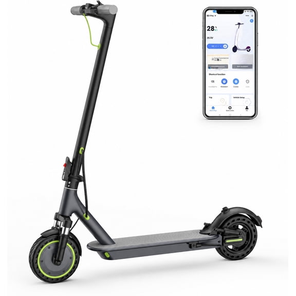 Electric Scooter for Adults, 19 MPH, 21 Miles Range, 350W Motor, 8.5" Solid Tires, UL2272 Certified Foldable Commuting E-Scooter with Dual Suspension & App Control