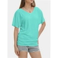 thumbnail image 4 of Women's Casual V-Neck T-Shirt - Short Sleeve Loose Fit Top, Breathable Summer Tee, 4 of 6
