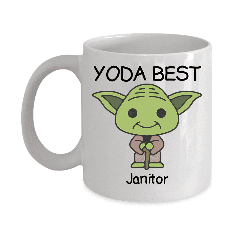 Yoda Best Janitor Profession mug - Novelty Gift Mugs for Birthday