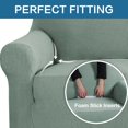 thumbnail image 4 of H.VERSAILTEX 1-Piece Jacquard Spandex Sofa Stretch Slipcover, Cyan, 4 of 7