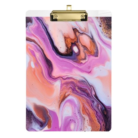 Fashion Clipboard, Acrylic Clipboards, 12.5 x 9 in Clipboard with metal clips, Clip with Retractable Hanging Tab An Abstract Painting with Swirling
