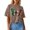 Brown, variant on Summer Tops for Women Casual Fashion 3/4 Sleeve Top Crew Neck Prints Basic Womens Shirts Hot Pink S