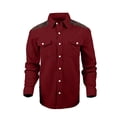 thumbnail image 5 of Button Down Shirt for Men Solid Color Long Sleeved Button Up Lapel Casual Business Shirt for Daily Wear, 5 of 8