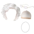 thumbnail image 3 of Peluca de abuela de Halloween con gafas, versátil, para disfraz de abuela mayor, decoración para fiestas, espectáculos de anime, juegos de rol Blanco, 3 of 10