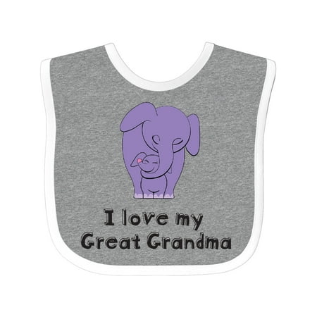

Inktastic I Love My Great Grandma Elephant Gift Baby Boy or Baby Girl Bib