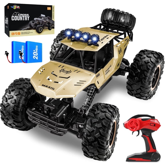 Wisairt 1:12 Large RC Cars, 4WD Large Remote Control Monster Truck 2.4 GHz Alloy RC Cars for Kids Adults Aged 6   Birthday Gifts (Gold)