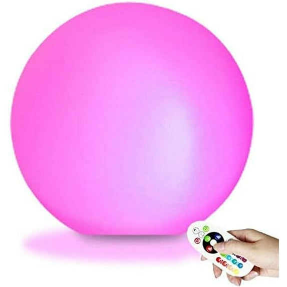 LINLIN LED Ball Mood Lamp/Lights,Rechargeable RGB Lamp, Color Changing Night Lights, IP68 Waterproof Floating Light, 16 Color Change & 4 Flash Modes, Outdoor Garden Lights with Remote Control