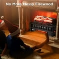 thumbnail image 3 of TURBRO Eternal Flame 20-Inch Infrared Quartz Electric Fireplace Log Heater, Realistic Lemonwood Logs, Thermostat, EF20-LG, 1500W, 3 of 9