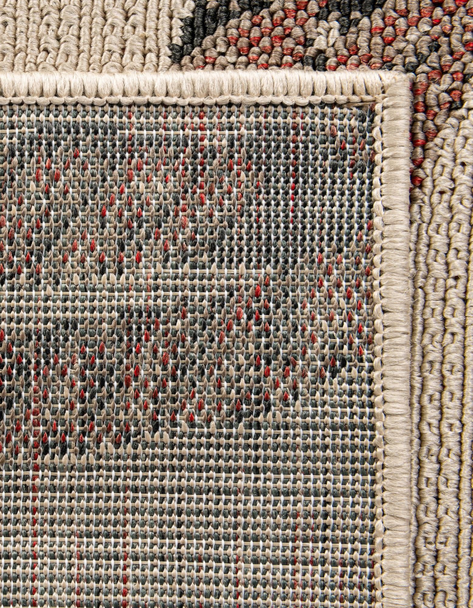 Unique Loom Outdoor Coastal Collection Area Rug - Seaknot (5' 1" x 8' Rectangle Beige/Blue)