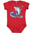 thumbnail image 3 of Inktastic Fourth of July Shark Surfing Boys or Girls Baby Bodysuit, 3 of 5