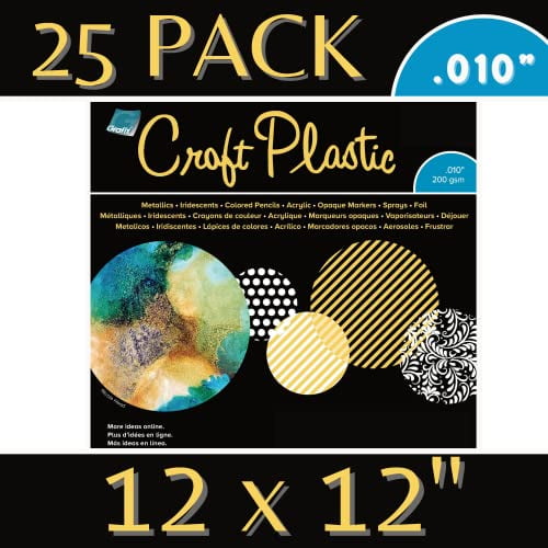 Grafix Craft Plastic Sheets 12x12 25/PKG Opaque Black .010