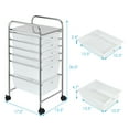 thumbnail image 7 of Topbuy 6 Drawer Scrapbook Paper Organizer Rolling Storage Cart for Office School Clear, 7 of 7