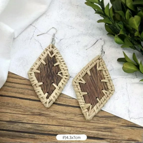 K-KED Vintage Forest Weaving Handmade Holiday Style Earrings for Women in Summer-35