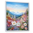 thumbnail image 2 of Designart "Mountain Seasonal Pink Blooms III" Seasonal Flowers Floater Framed Canvas Wall Art, 2 of 5