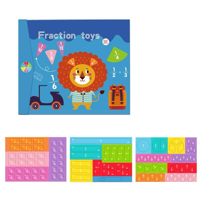 SharkTRUE Magnetic Fraction Demonstration Book for Kids Learning,2026 New Math Manipulatives Set with Fraction Tiles & Magnets,Educational Fraction Games for Elementary,Teaching Aid for Classroom Home