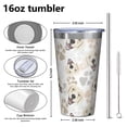 thumbnail image 4 of 16oz Tumblers Cute Golden Retriever Stainless Steel Vacuum Insulated Double Wall Travel Tumbler Cups Mug with Lid and Straw,Cleaning Brush for Coffee,Tea, 4 of 4