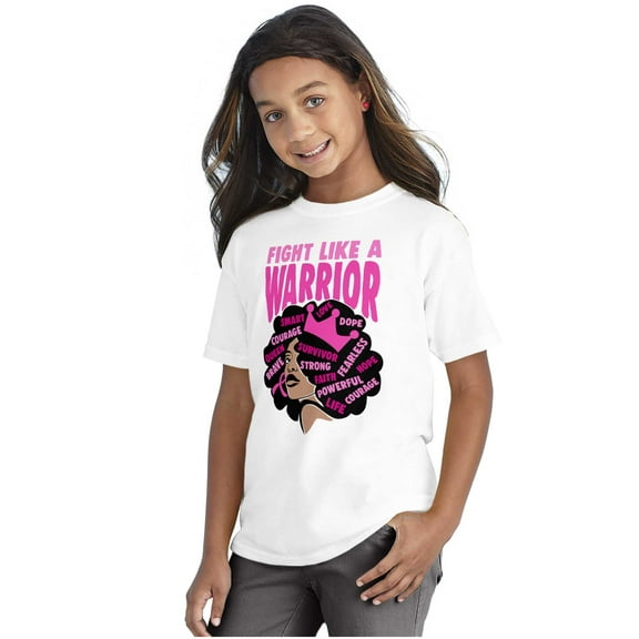 Fight Like A Warrior Black Woman Girls Kids T Shirt Tees Brisco Brands S