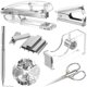 thumbnail image 1 of Kit de Accesorios para Escritorio de Oficina Outus en Acrílico Plateado, 1 of 6