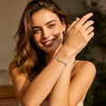 thumbnail image 4 of Bestyle Birthstone Bracelet for Women Cuban Link Bracelet with Created Citrine November Birthday Christmas Jewelry Gifts for Wife Mom Daughter, 4 of 9