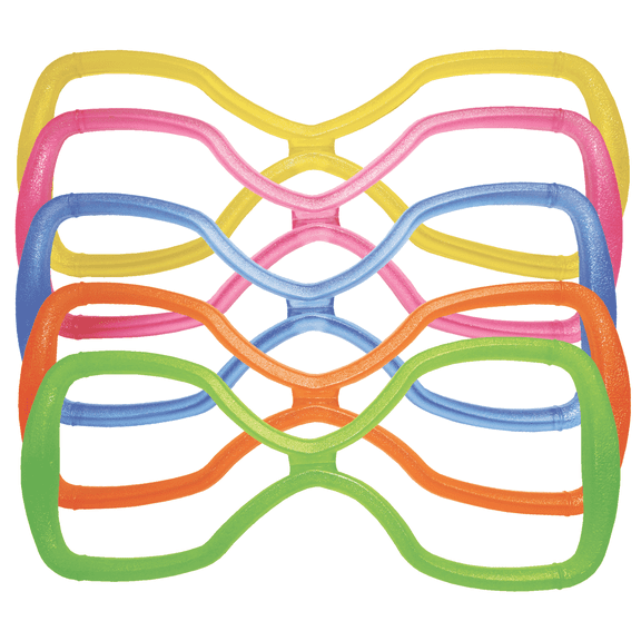 Rehabilitation Advantage Lightweight Stretching Figure 8 Stretch Bands with Handle 5-Piece