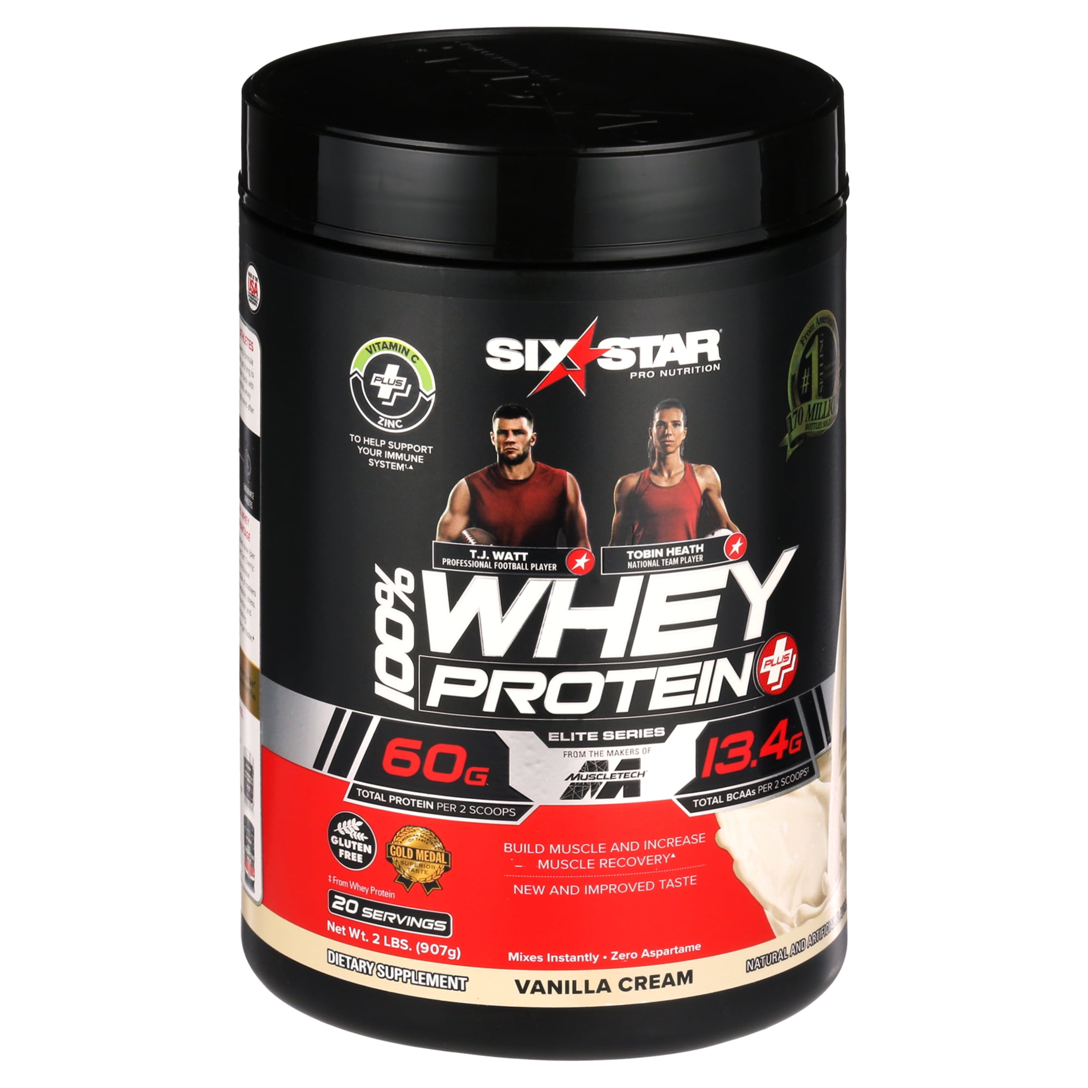 Six Star Pro Nutrition Elite Series 100% Whey Protein Powder, Vanilla Cream, 2lbs