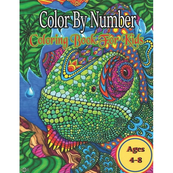 Color By Number Coloring Book For Kids: 50 Animal Themed Color By Number Coloring Pages for Children Ages 4-8, (Paperback)