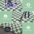 thumbnail image 6 of Area Rugs for Bedroom Living Room,4x6 Green and White Fluffy Soft Checkered Rug Fuzzy Shag Shaggy Carpet, Indoor Plush Floor Rugs for Kids Boys Girls Teen Dorm Nursery Home Decor, 6 of 14