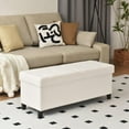 thumbnail image 2 of Fabric Storage Ottoman, Bench for Entryway and Bedroom, 43.3"x16.7"x15.7", White, 2 of 10
