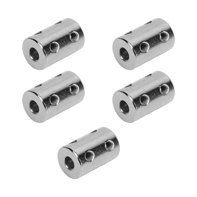 CNC Motor Jaw Shaft Coupler, Silver 5PCS Cylindrical Coupling Steel For Hardware