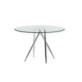 thumbnail image 3 of Milan Benz 47" Round Glass Dining Table with Tapered Base in Clear/Chrome, 3 of 7