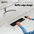 thumbnail image 3 of Ergomaker Keyboard Tray Under Desktop 25.6x11.8 inches Clamp-On Tray Slide-Out Drawer Punch-Free Setting White, 3 of 7