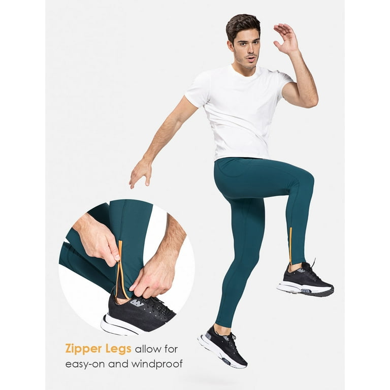 Baleaf Men's Pocketed High Rise Ankle Zip DWR Thermal Tights – Baleaf Sports