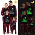 thumbnail image 2 of Pijamas familiares a juego navideños, conjunto de pijamas a cuadros rojos, cómo brillan los copos de nieve, 2 of 3