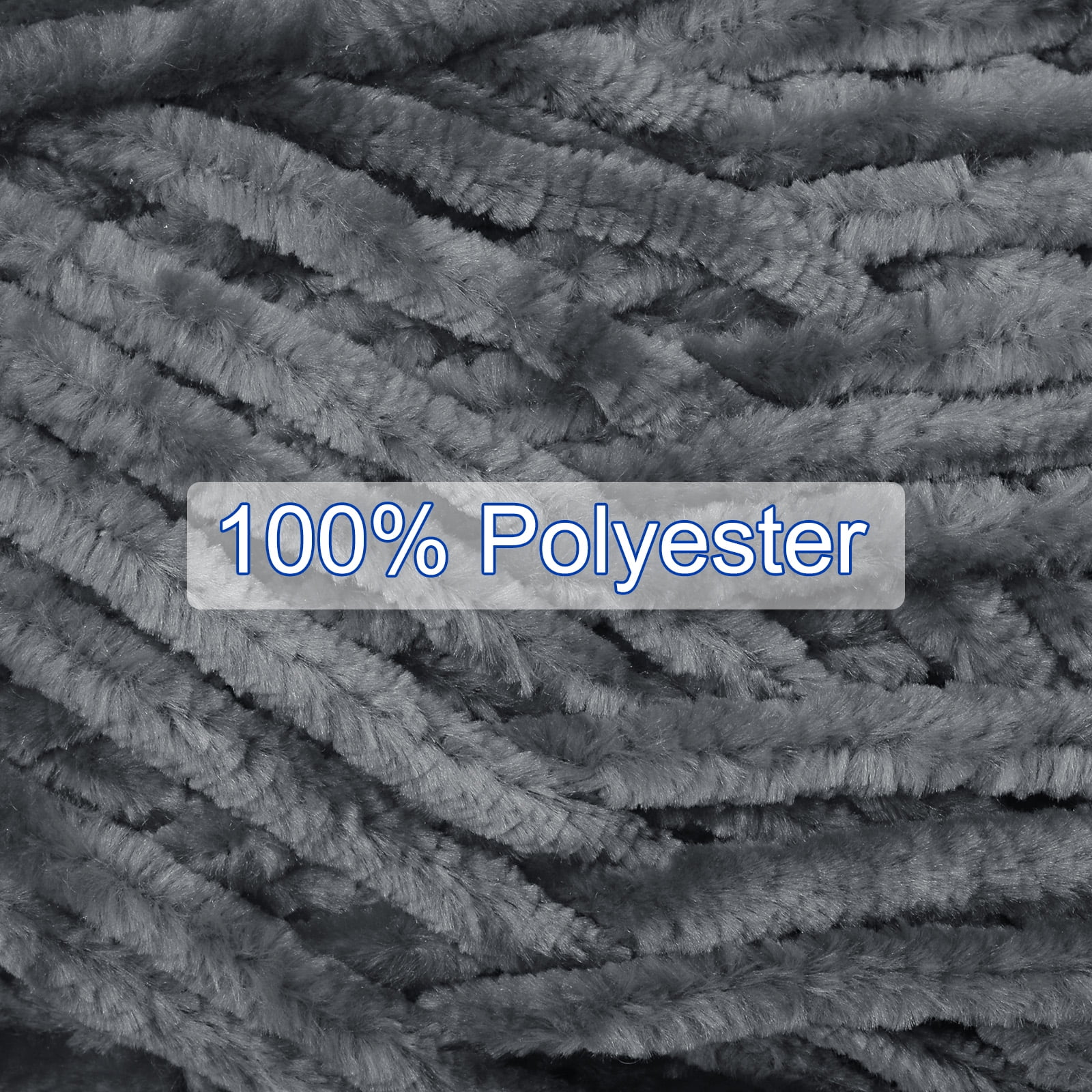 Uxcell 4pcs Velvet Yarn Soft Chenille Yarn 4x100g/14.1oz (347yds) Fluffy Yarn for Knitting Crochet Blanket Dark Grey
