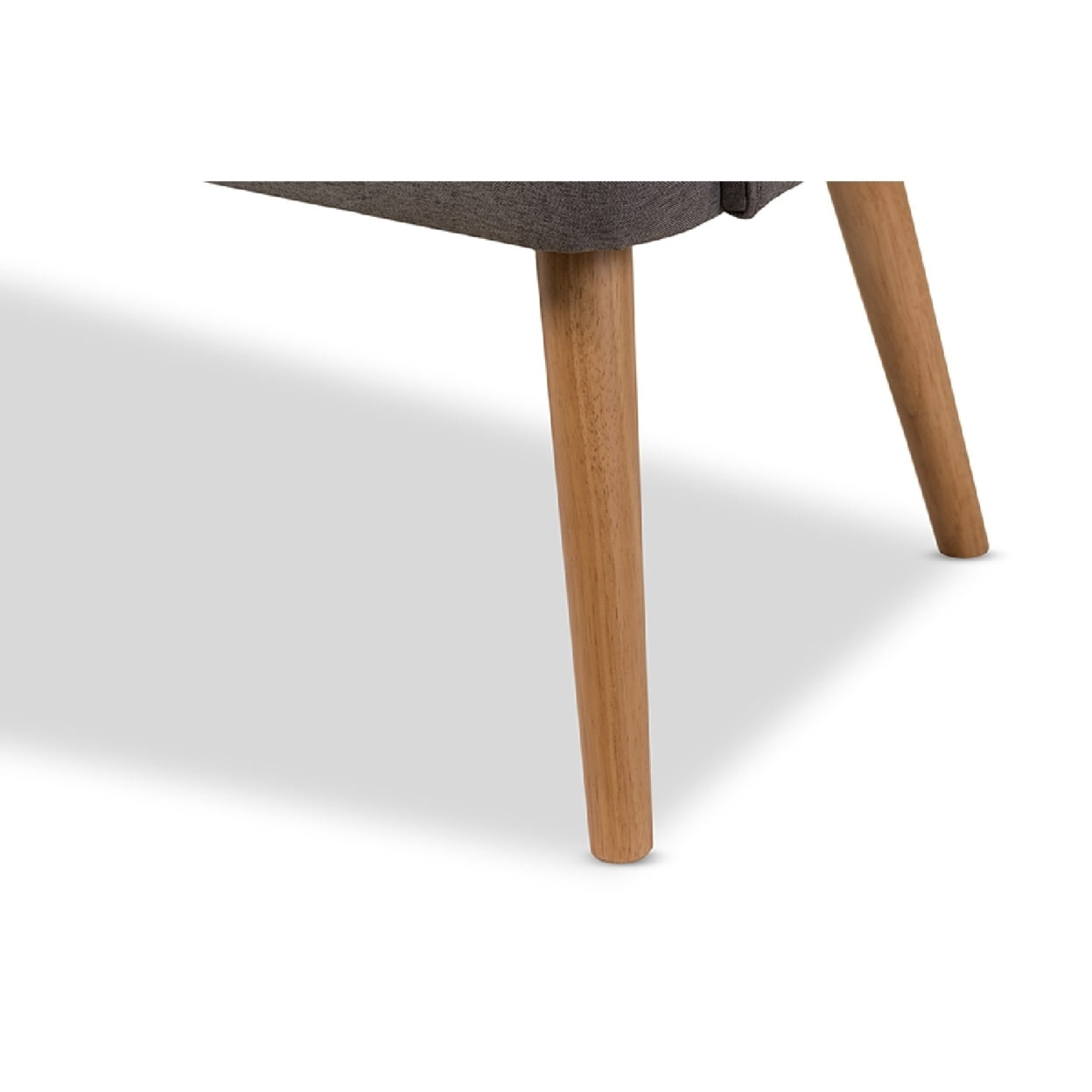 Wholesale Interiors Baxton Studio Melody Mid-Century Modern Grey Fabric and Natural Wood Finishing 3-Seater Settee Bench