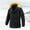 Black, variant on Ofreoo Men Winter Casual Solid Hooded Zipper Pockets Long Sleeve Cardigan Coat Jacket