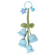thumbnail image 4 of Llavero tejido a mano con forma de campana de orquídea y flor, llavero de flores tejidas, regalos, monedero, accesorios de cartera para teléfono, llav Azul, 4 of 8