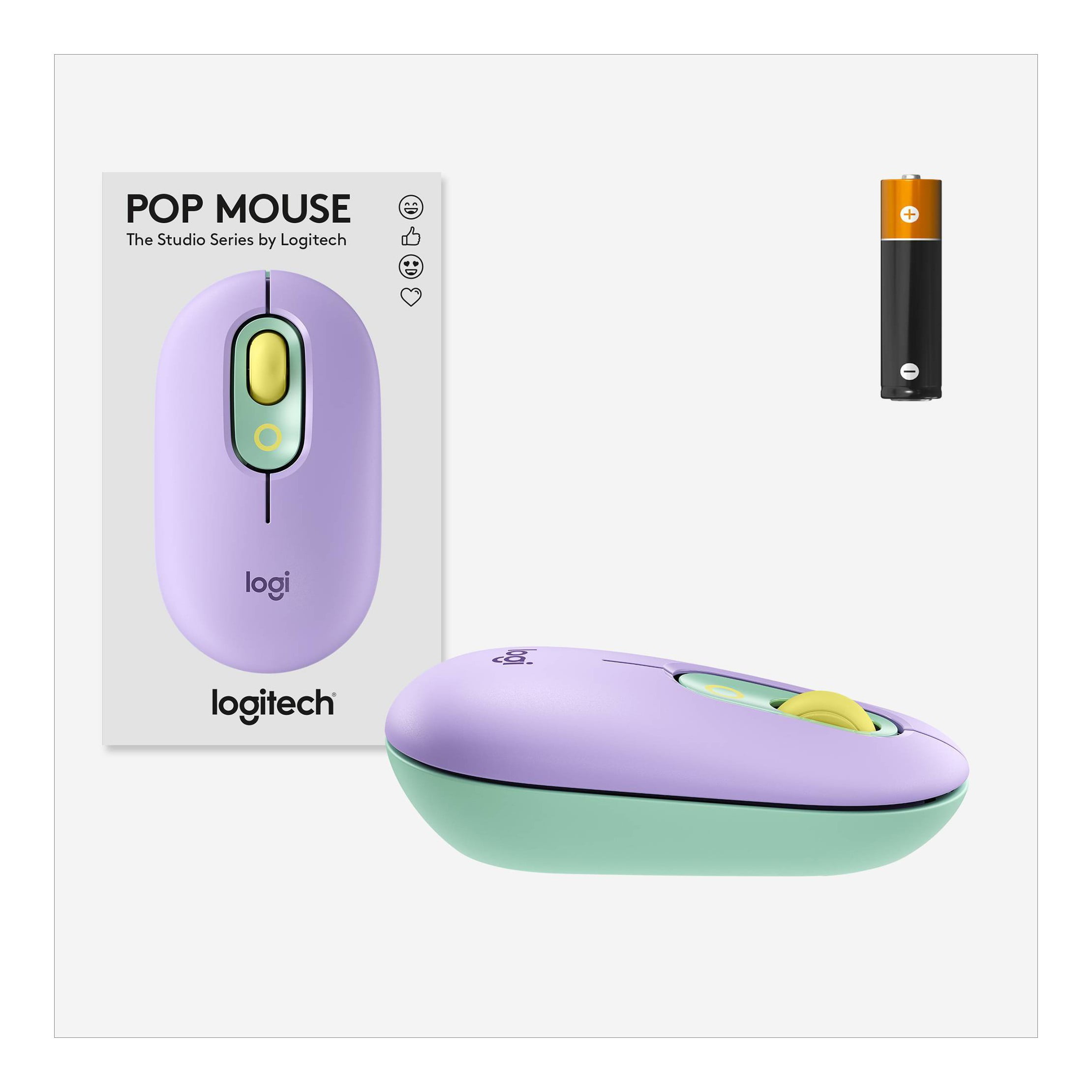 Bluetooth POP Mouse with Emoji - Daydream Mint