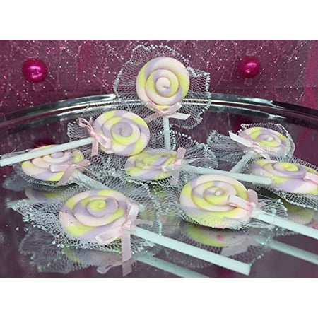 12 Swirl Lollipop Baby Shower 1st Birthday Party Favors Decorations