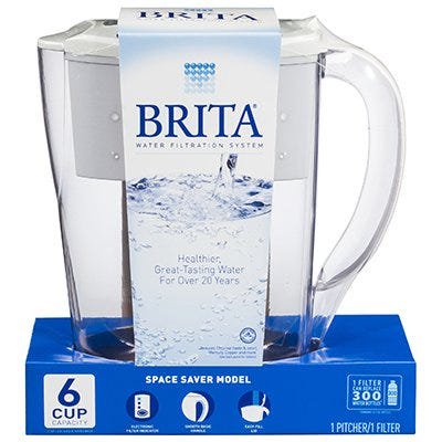 Brita Space Saver 1/2-Gallon Smart Water Filtration Pitcher 1 Pack