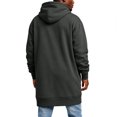 thumbnail image 4 of LNZGNM Hoodies for Men Zip Up Loose Fit Casual Fall Sweatshirts, Fashionable Drawstring Long Sleeve Top Coat with Pockets, Dark Gray (XXXL), 4 of 6