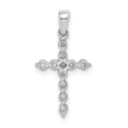 thumbnail image 3 of 14k White Gold 1/4ct. Diamond Cross Pendant Charm, 3 of 4