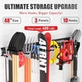 thumbnail image 3 of Garage Tool Organizer Wall Mount 48 inches with 10 Adjustable Heavy-Duty Hooks, Garage Organization, Garden Tool Storage Rack, Yard, and Shed, Holds Up to 400 lbs, 3 of 6