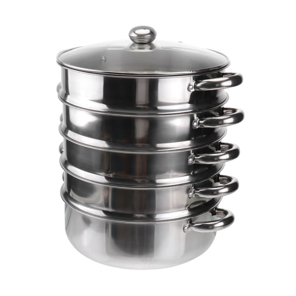 Uonlytech Stainless Steel Steamer Pots Cooking Multifunctional Round Households 1 Set