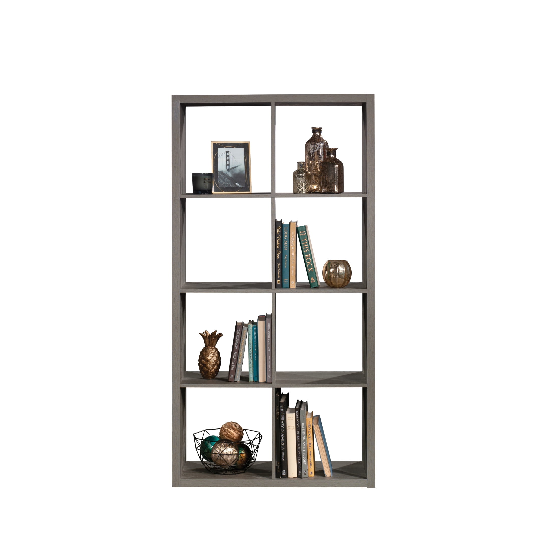 Sauder 8-Cube Organizer Storage Bookshelf, Mystic Oak Finish