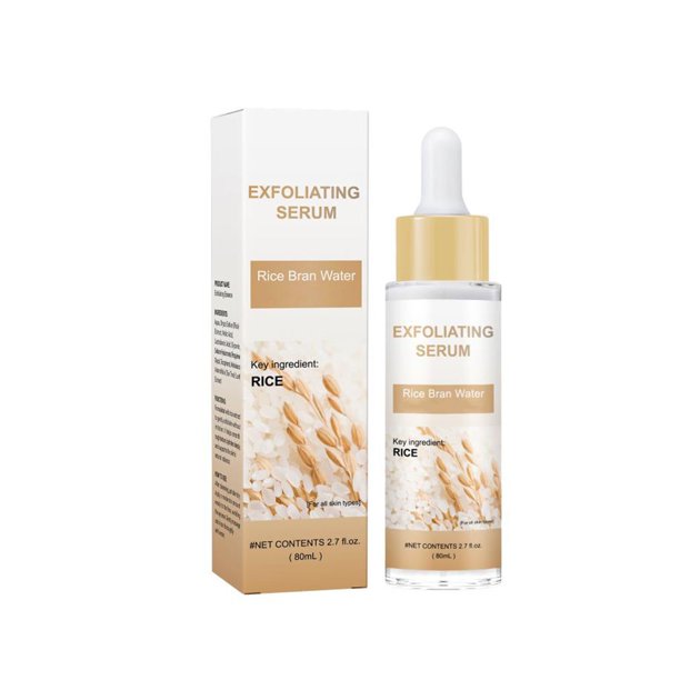 Esencia de Arroz en Ampolla Exfoliante Suave para Rostro y Cuerpo. Elimina Células Muertas y Puntos Negros. Para Todo Tipo de Piel. 80 ml. Agua Esencial.