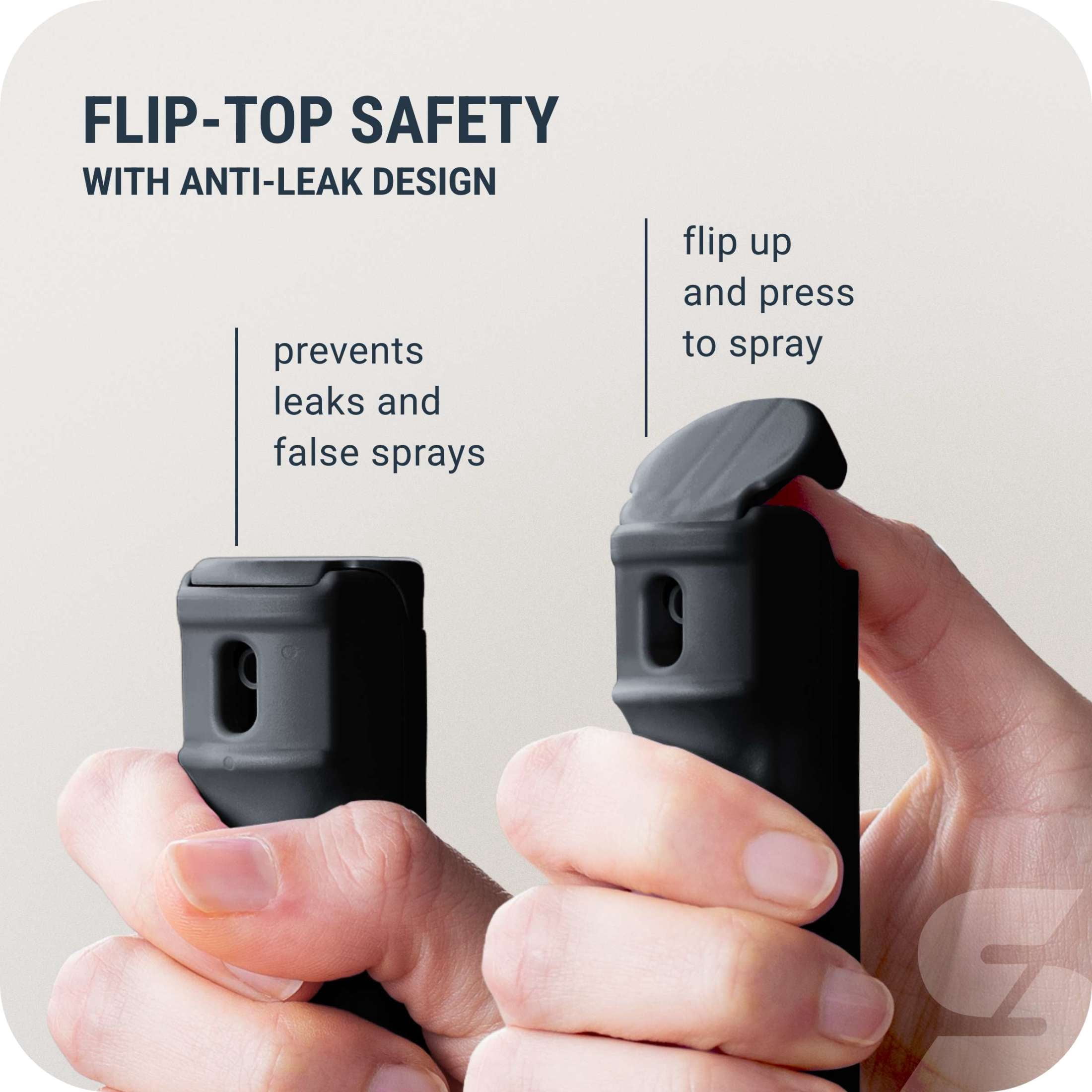 SABRE Fast Flip Top Pepper Gel with Snap-Clip Keychain, Black, 1 Ct, New, Pocket Pepper Sprays