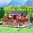 thumbnail image 3 of Casa de artesanal en miniatura, pueblo de , de DIY, casa , modelo de construcción en miniatura CUTICAT mini casa de muñecas de bricolaje, 3 of 8